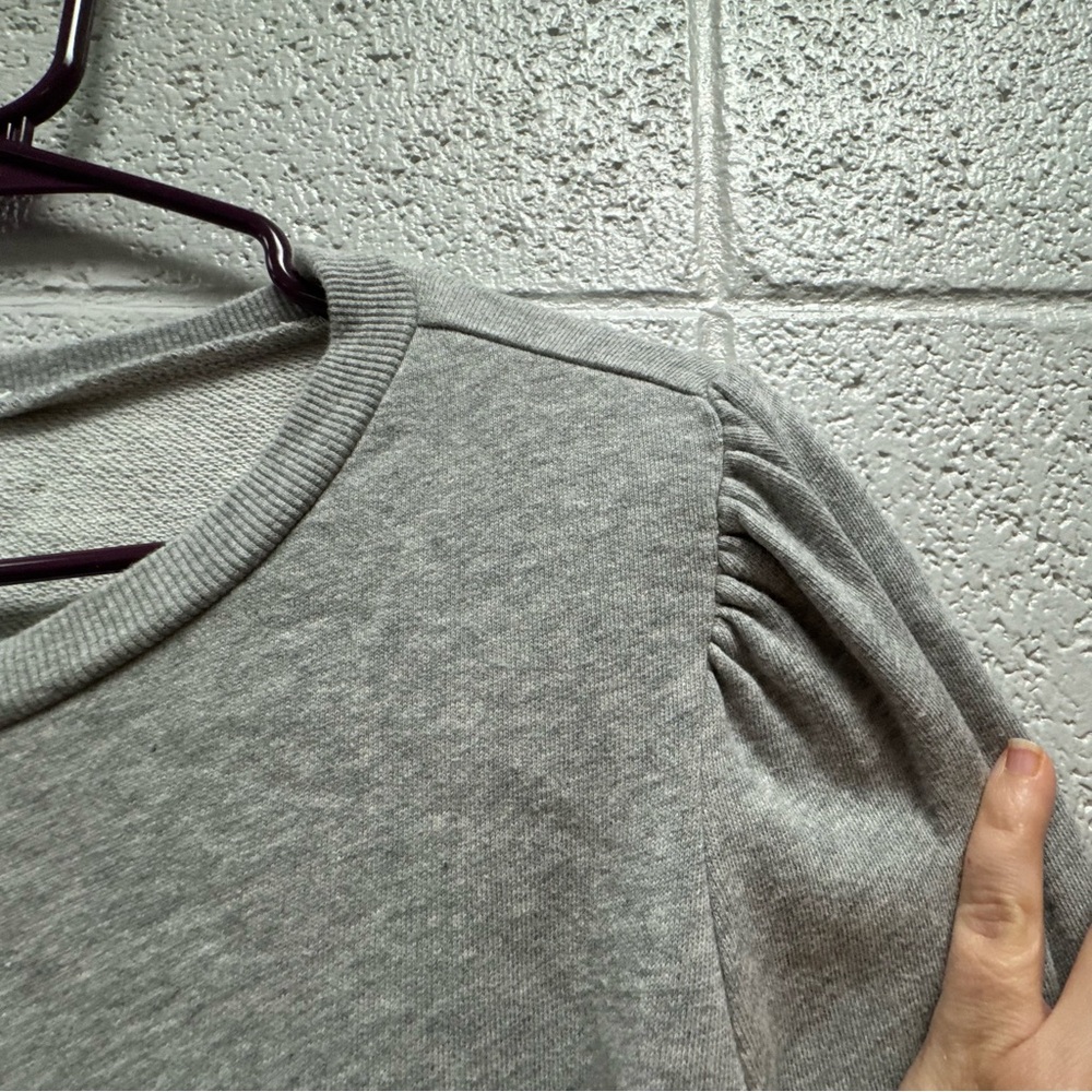 Z Supply Gray Puff Sleeve Sweatshirt Size‎ Women’s Large Soft Cotton Pullover - Picture 2 of 5